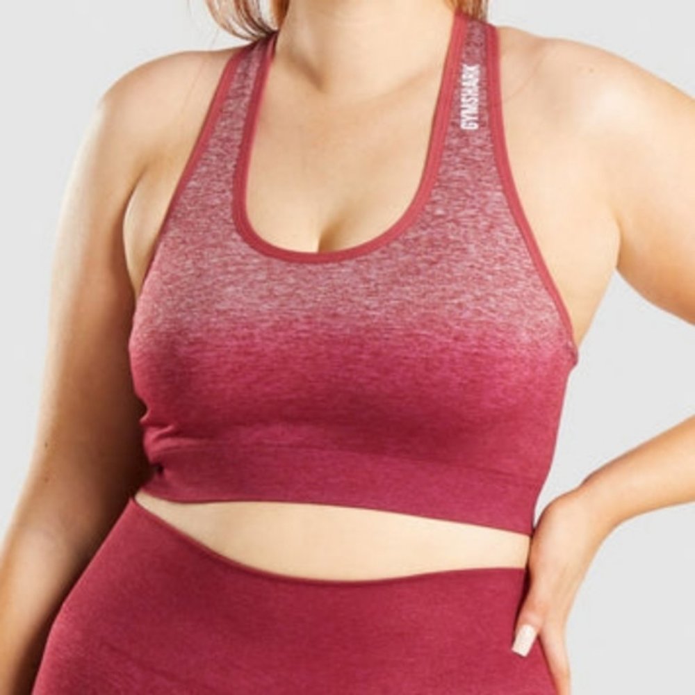 Gymshark Adapt Pink Ombre Dip Dye Seamless Racer Back Sports Bra